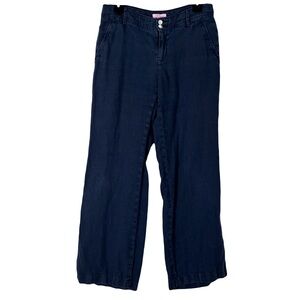 Lilly Pulitzer Navy Linen Pants 2 Straight Leg